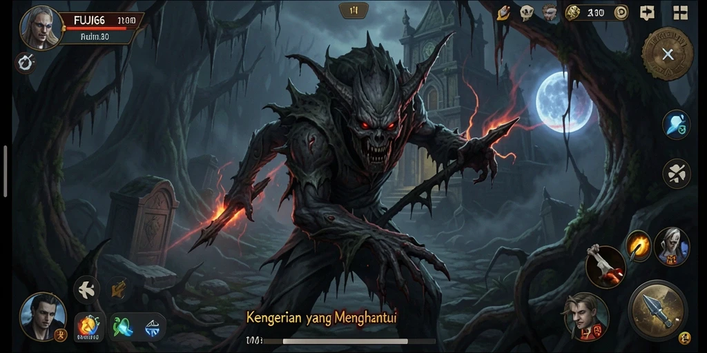 Tampilan gameplay FUJI66 yang menyeramkan dan menegangkan.
