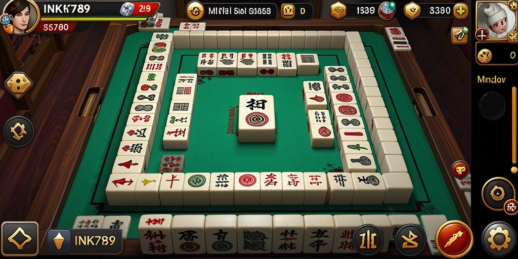 Tampilan menarik dari gameplay INK789 dengan suasana Mahjong yang menenangkan.