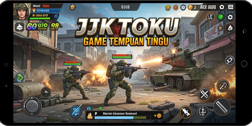 Screenshot JKTOK menampilkan aksi tembak-menembak yang intens.