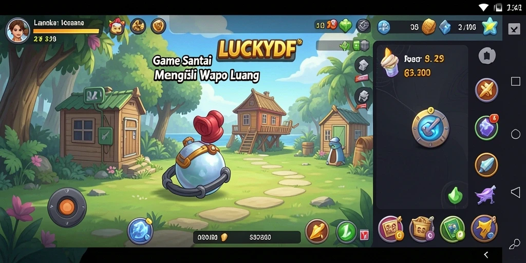Screenshot utama LUCKYDF menampilkan gameplay yang menarik dan seru.