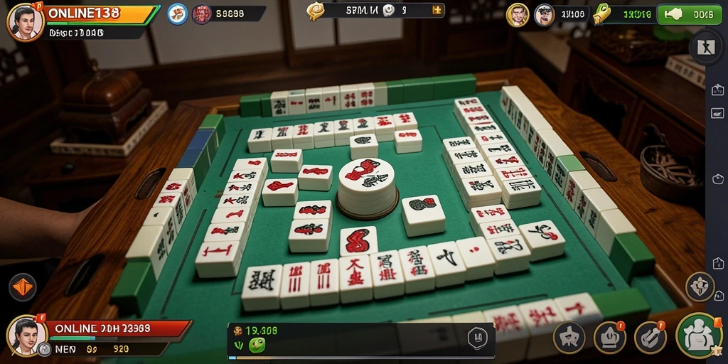 Tangkapan layar permainan Mahjong yang menarik dan penuh warna.