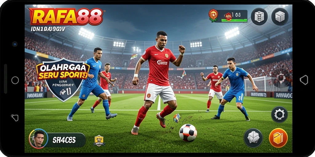 Tangkapan layar utama RAFA88 menampilkan aksi seru dalam permainan olahraga.
